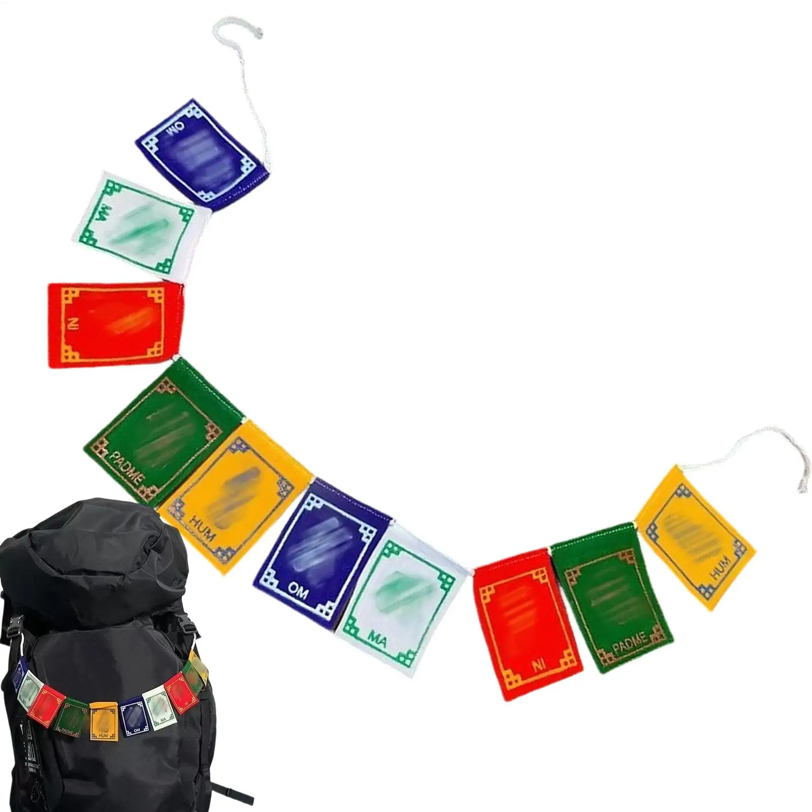 Tibetan Prayer Flag 5 Element Colors Traditional Handmade Flags Art Crafts Affirmation for Family Friends Children Festival Home