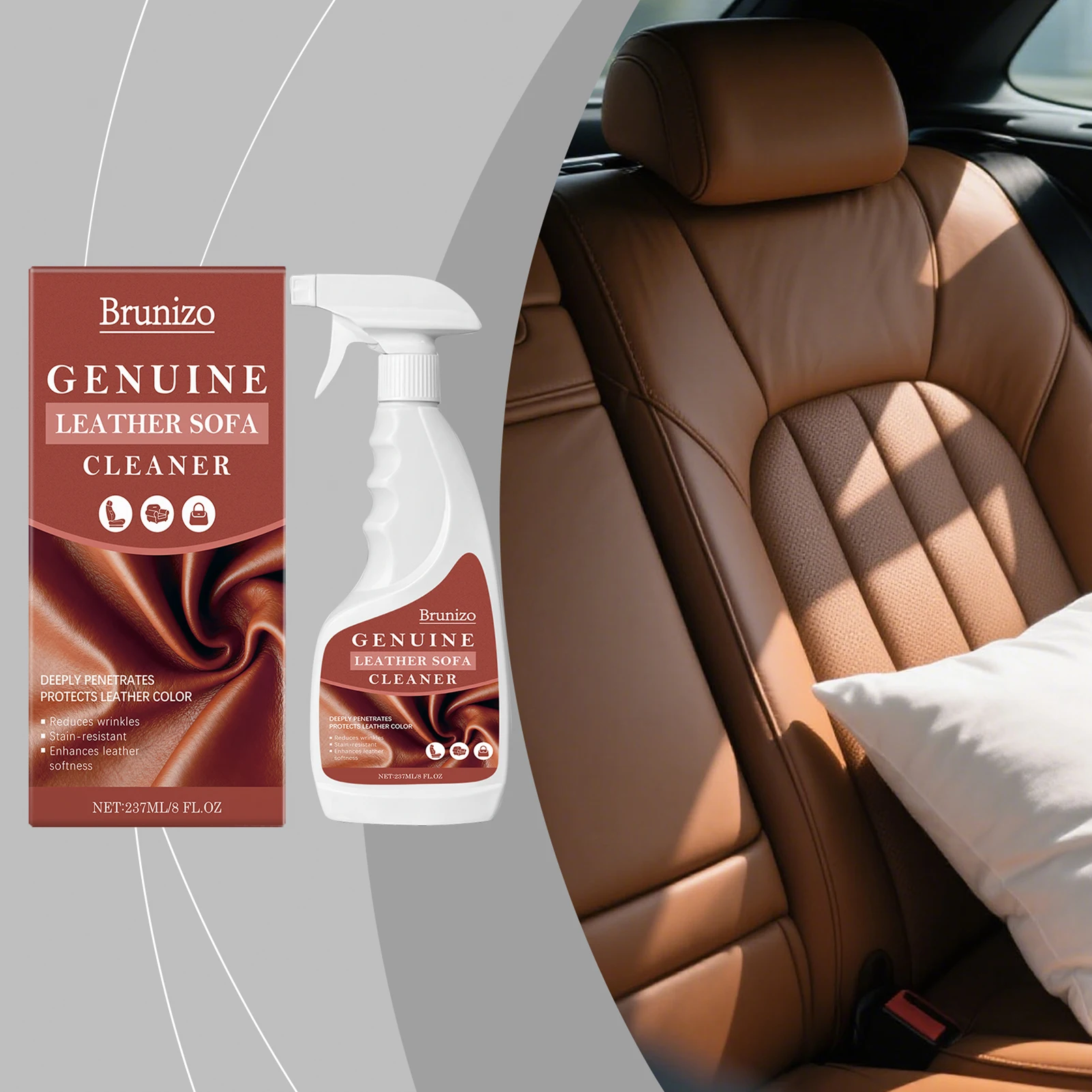 Effective Leather Sofa Cleaner Spray Stain Remover Restorer For Faux Synthetic Leather Non-Greasy Residue