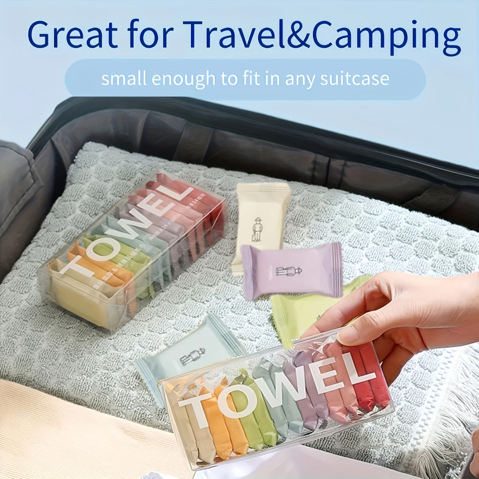 Portable Compressed Towels-Thick,Quick-Dry,Dual-Use Wet and Dry,Ideal for Travel, Home, and Outdoor Use,Convenient Carry Design