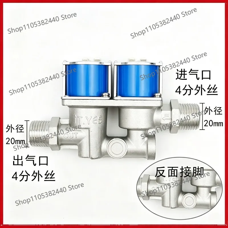 24V Self-Priming Gas Solenoid Valve for Oven, Roaster, Dishwasher, Replacement Coil & Thread Fittings