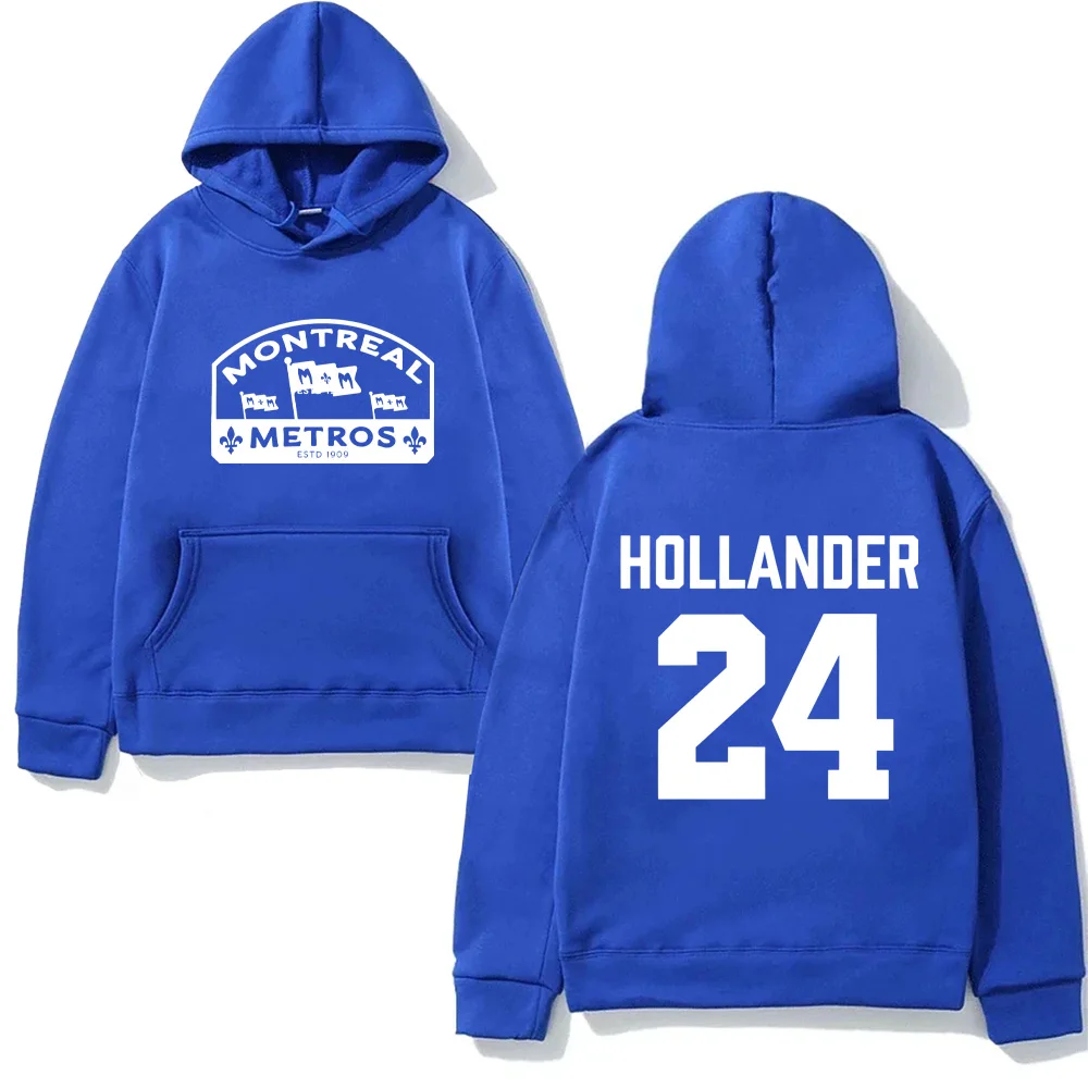 Shane Hollander 24 Montreal Metros Sudadera con capucha Heated Rivalry Estampado gráfico Sudadera con capucha Suelta Algodón Unisex Streetwear Merch Hombres Mujeres