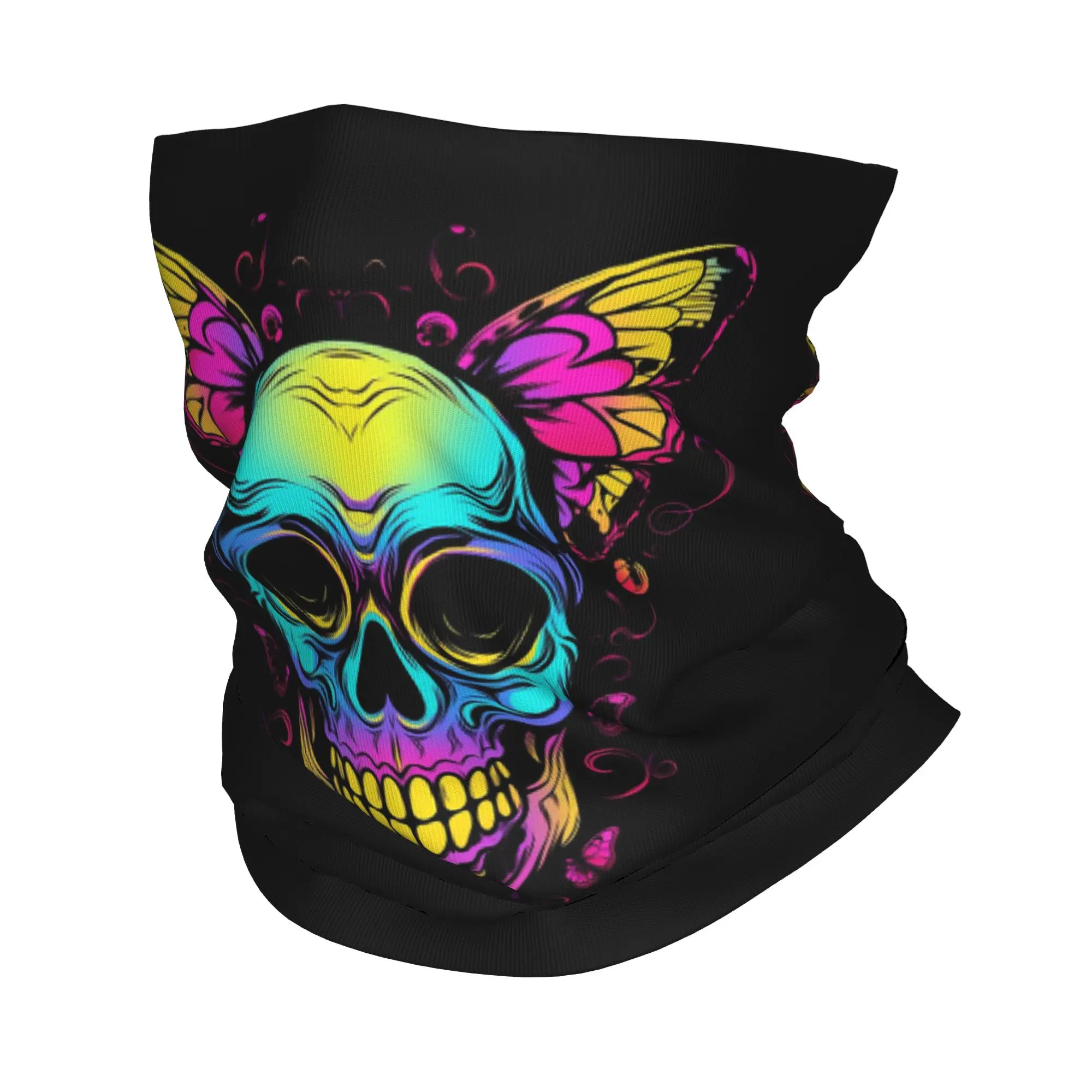 

Красочная бандана-балаклава с принтом радужной бабочки и черепа, теплая маска-шарф для шеи, унисекс, для взрослых, для походов и рыбалки