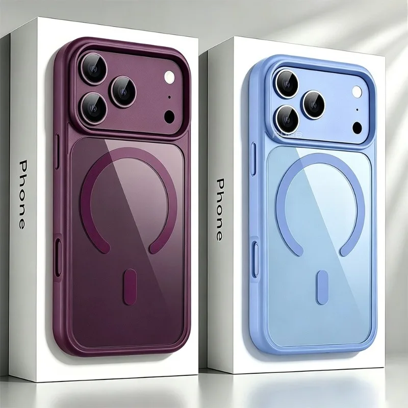 Coque magnétique transparente d'origine pour iPhone 18 Pro Max 17 16 15 14 13, chargeur sans fil, antichoc, anti-rayures, protection