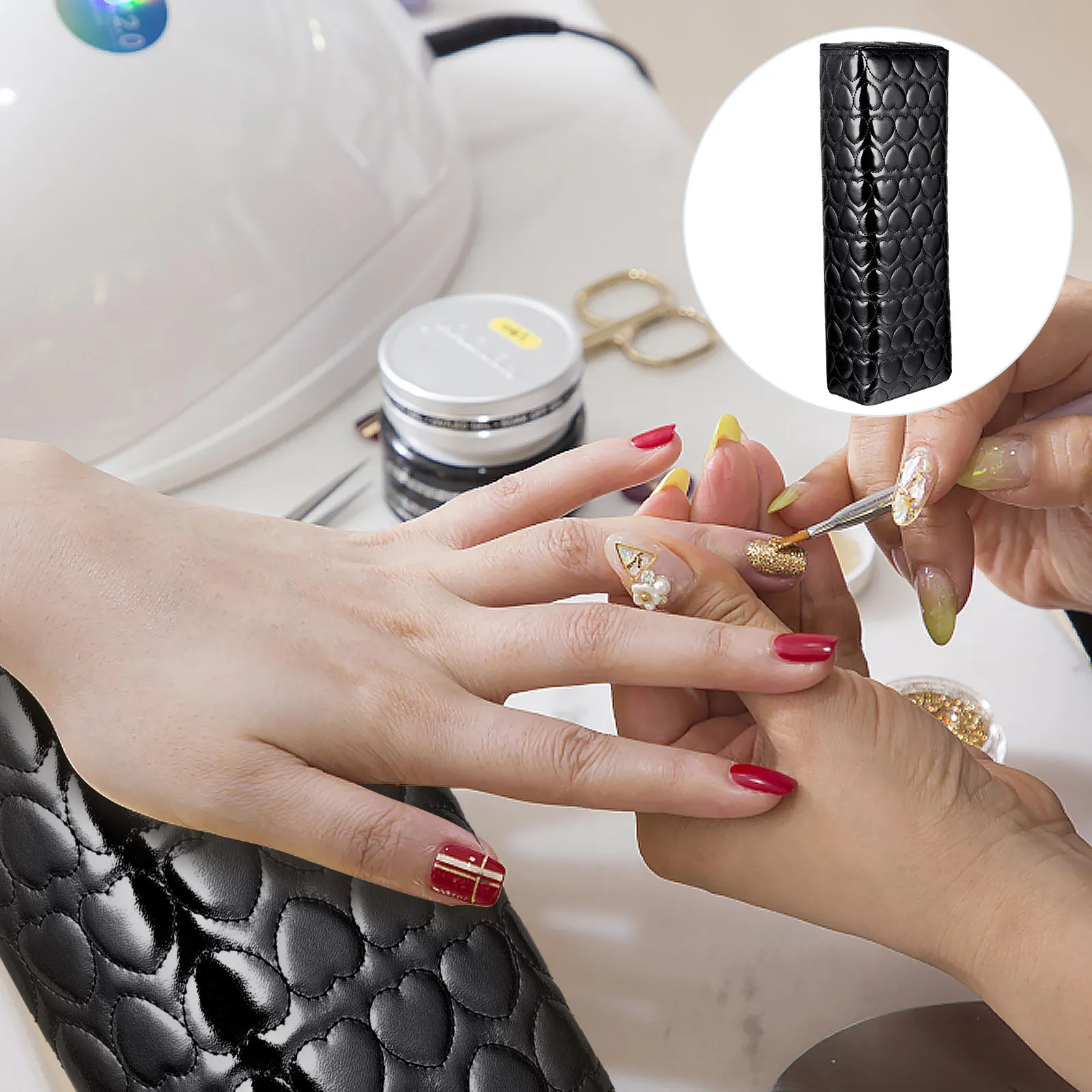 

Nail Art Hand Pillow Curved Bracket Design Comfortable Manicure Rest Cushion Easy Clean Manicure Supplies Hand Rest Pillow