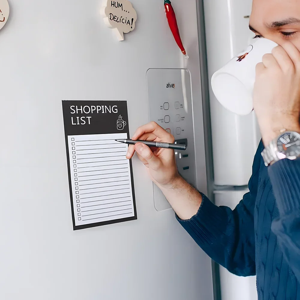 Portable Magnetic Fridge Message Board Memo Board Sticky Notes Tearable Magnet Home Kitchen Shopping List Office Memo Planner