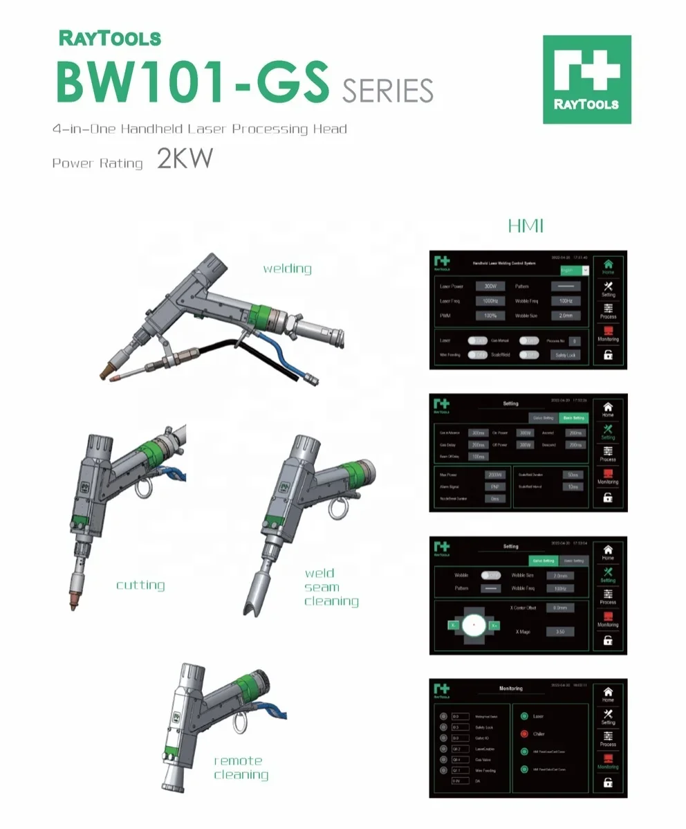 Raytools BW101-GS 3 In 1 Laser Head For Metal Welding +cleaning+ Cutting Handheld Laser Welding Parts