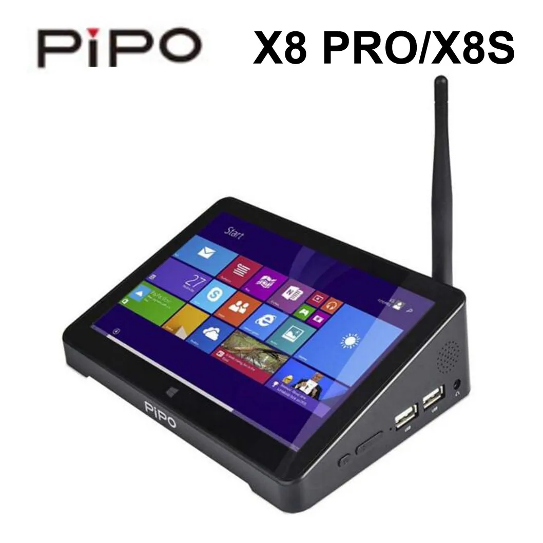 PIPO X8Pro X8S MINI PC Windows 10 OS 7 pulgadas pantalla táctil TV CAJA Intel Quad Core 4GB RAM 64GB ROM con BT WIFI USB RJ45 Tablet PC