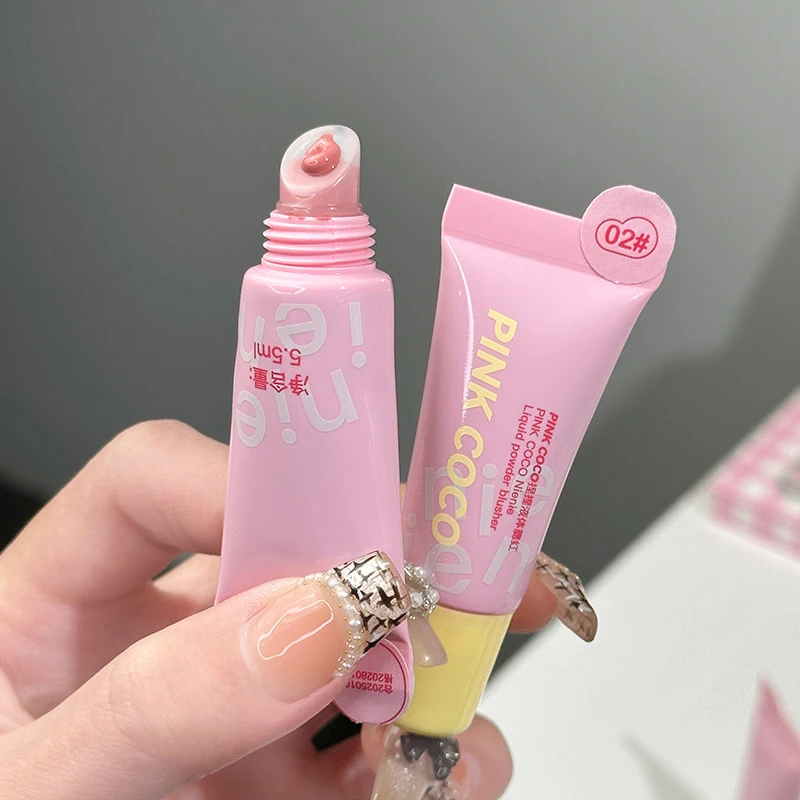 PINK COCO Squeeze Liquid Blush - jednokolorowy, do podwójnego stosowania do ust i policzków, łatwy w aplikacji i zapewniający długotrwały naturalny wygląd makijażu kosmetycznego