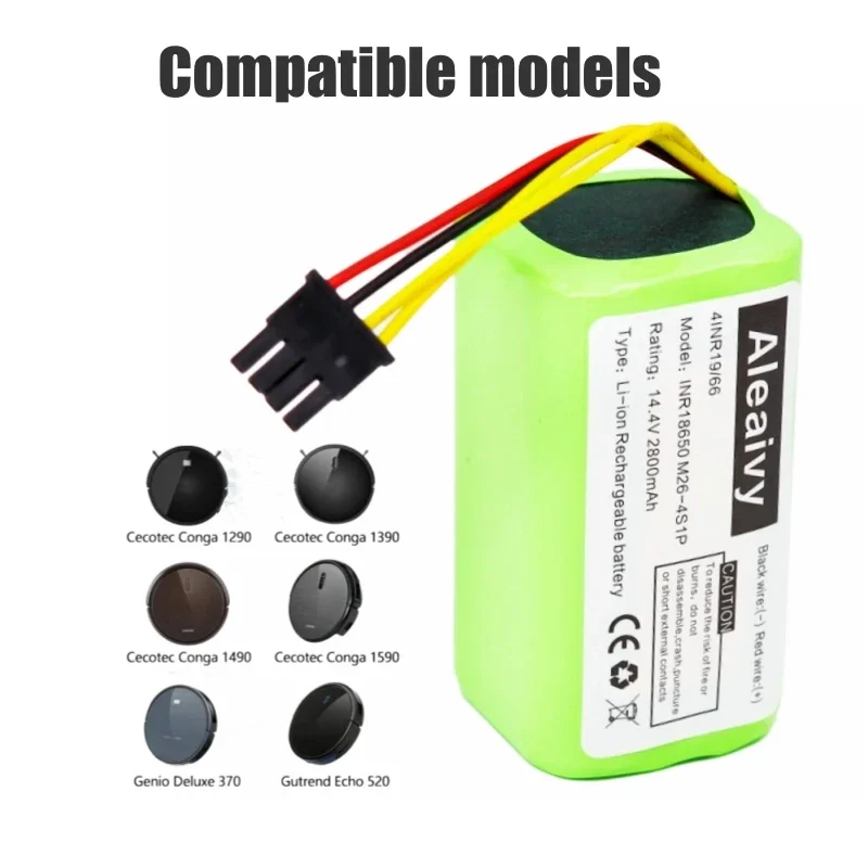14.4V 3500nAh Battery For Cecotec Conga 1290 1390 1490 1590 Vacuum Cleaner Genio Deluxe 370 Gutrend Echo 520 Battery