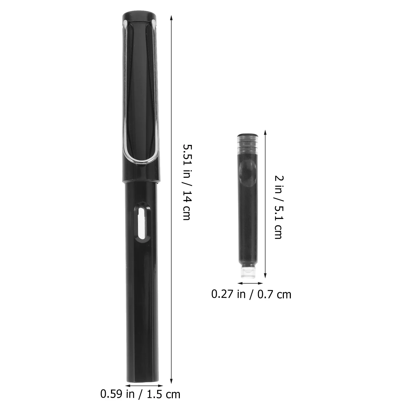 

1 set Fountain Compact Abs Carbon Material Fine Tip Writing Pen For School Office Home Mini Sign Pen Gift For Students