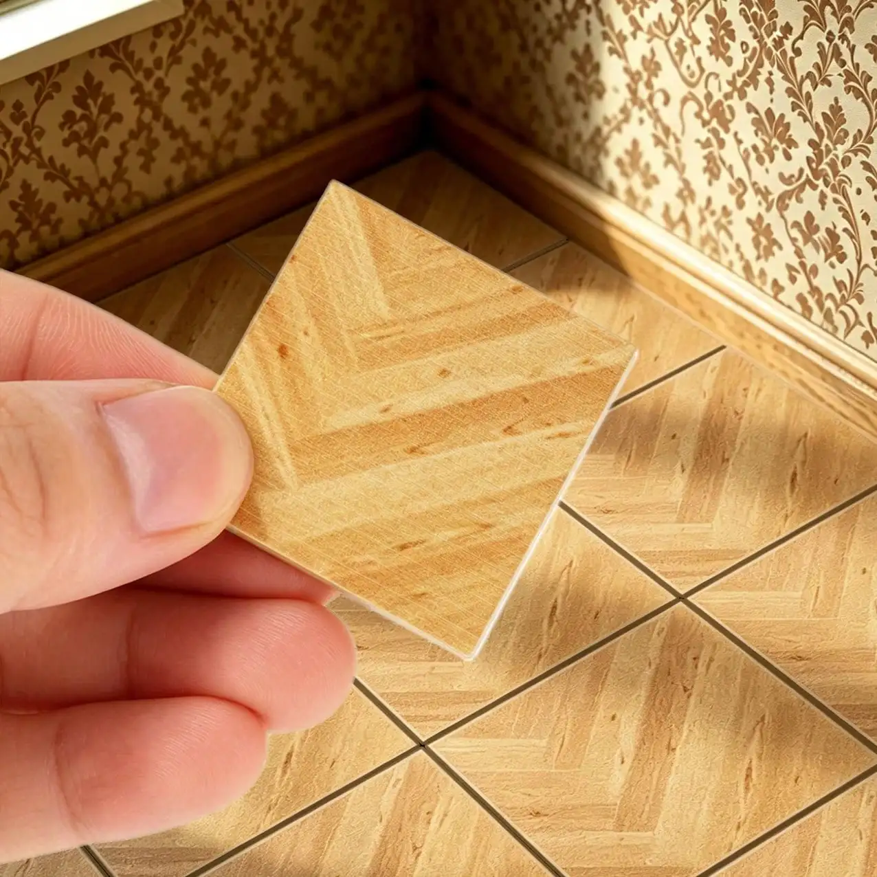 9 Mini-Böden: 1:12 30X30MM Küchen-, Esszimmer-, Toiletten-Szenenboden DIY Dekorationszubehör
