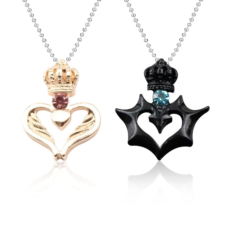 Her King & His Queen Couple Necklaces Lovers Pendant Fashion Crystal Jewelry For Women and Men Gifts ﻿