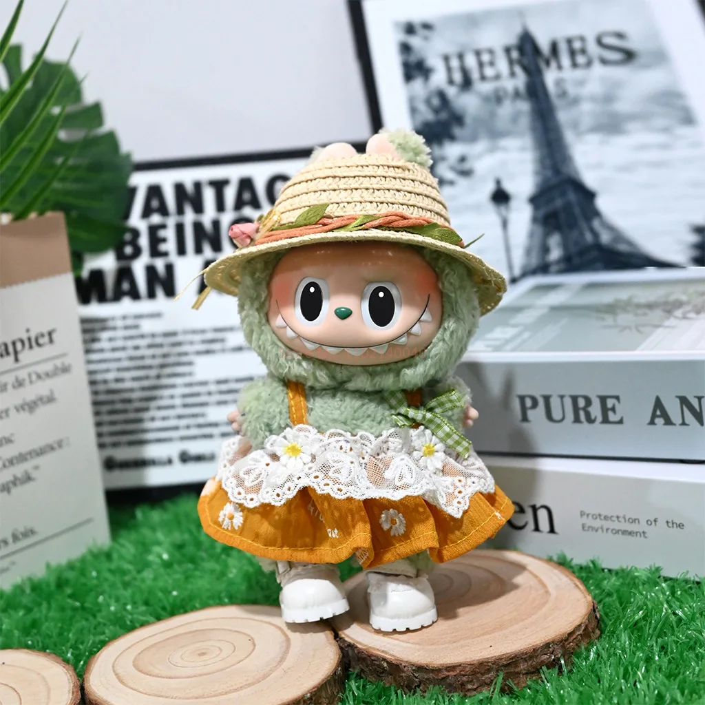 

Only Clothing Diy 17cm Labubu Summer Vacation Straw Hat Empty Top Holiday Style Doll Accessory Hanging Ornament For Collectors