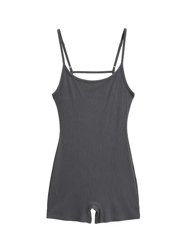 

Spicy Girl Sle Strapl Bodysuit Women's Fitn Spor Casual One-Piece Bal High-Waisted Straight Leg ort Pants