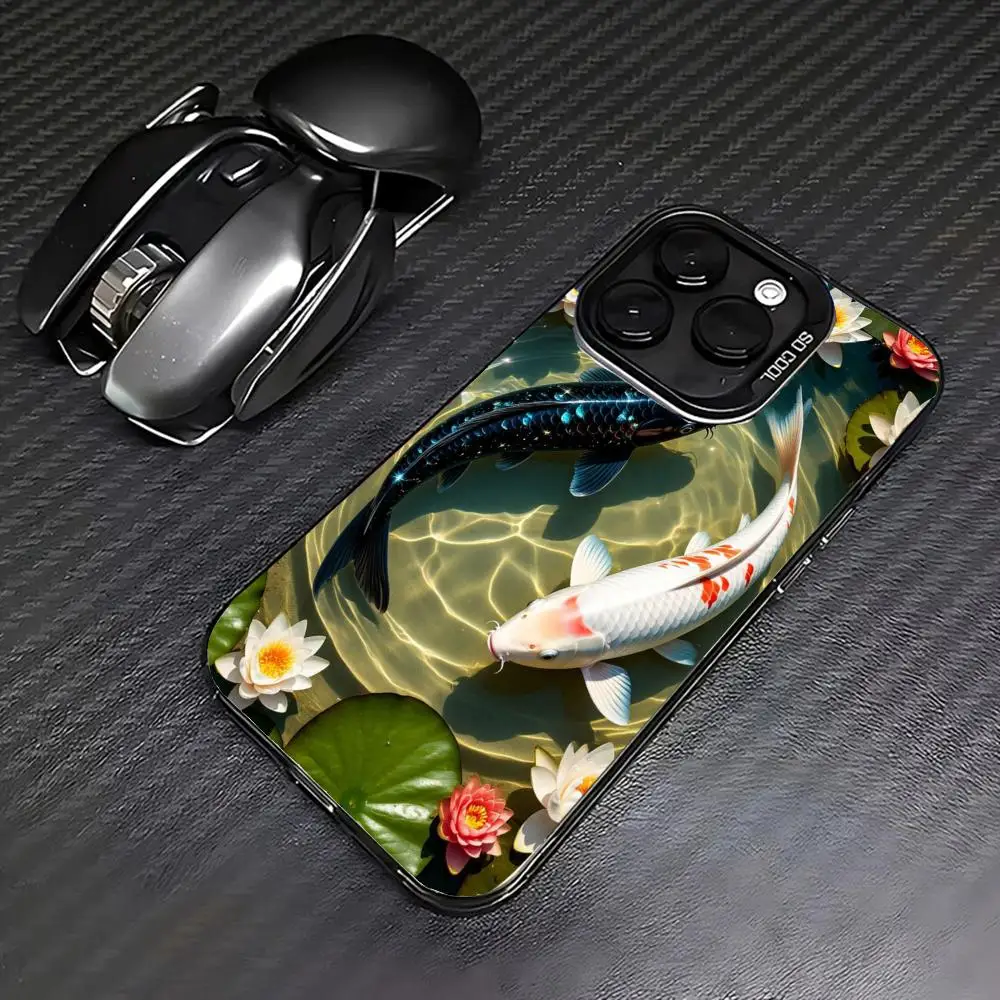 

Pond koi pattern Phone Case case for iPhone17 16 15 14 13 12 11 Pro/ Max/Plus shock-proof rear cover anti-fingerprint