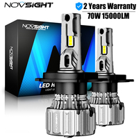 NOVSIGHT Car H4 LED Light H11 H8 H9 H1 H3 9005 9006 H13 Car Headlight Bulbs 70W 15000LM 6500K Mini Size Plug and Play Headlamp