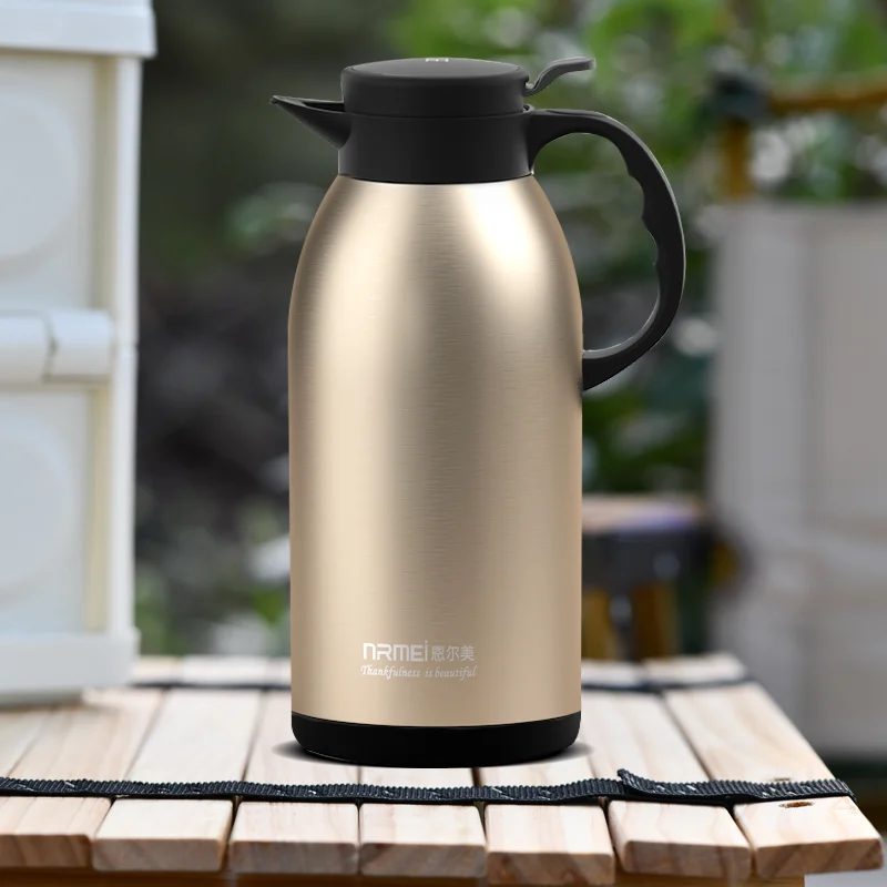 

2L/3L Large Capacity Thermal Insulation Pot Portable Heat Kettle Coffee Tea Vacuum Flasks 18/8 Stainless Steel Smart Thermos Bot