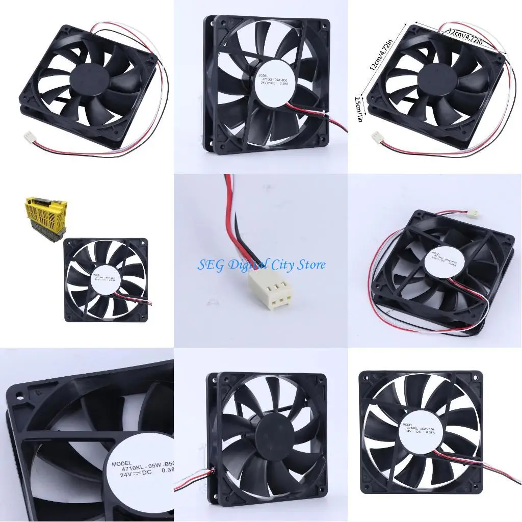 

U75B 4710KL-05W-B50 Fan 12x12x2.50cm DC24V 0.38A Quiet Operation Cooling Fan for Computer Case CPU Radiators Inverter Fan