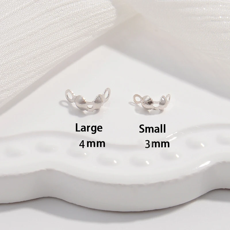 10pcs S925 Sterling Silver Cover Beads Caps End Crimps Beads Bracelets Necklace DIY Jewelry Making Supplies SK55