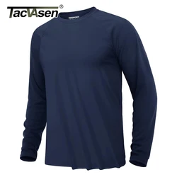 TACVASEN UV Shirt Men's O-Neck Long Sleeve UPF 50+ Sun Protection T-Shirt Quick Dry Sports Tee Hiking Fishing Outdoors Pullovers