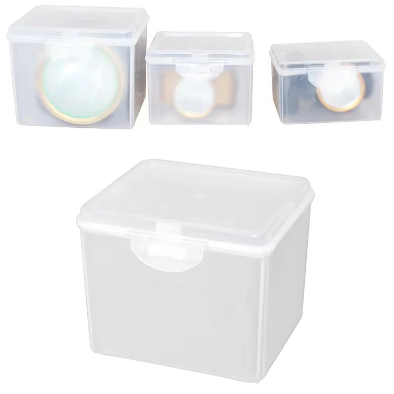 Flip Storage Box Transparent Desktop Storage Box LED Headlight Packaging Box Wearing Headlight Plastic Box