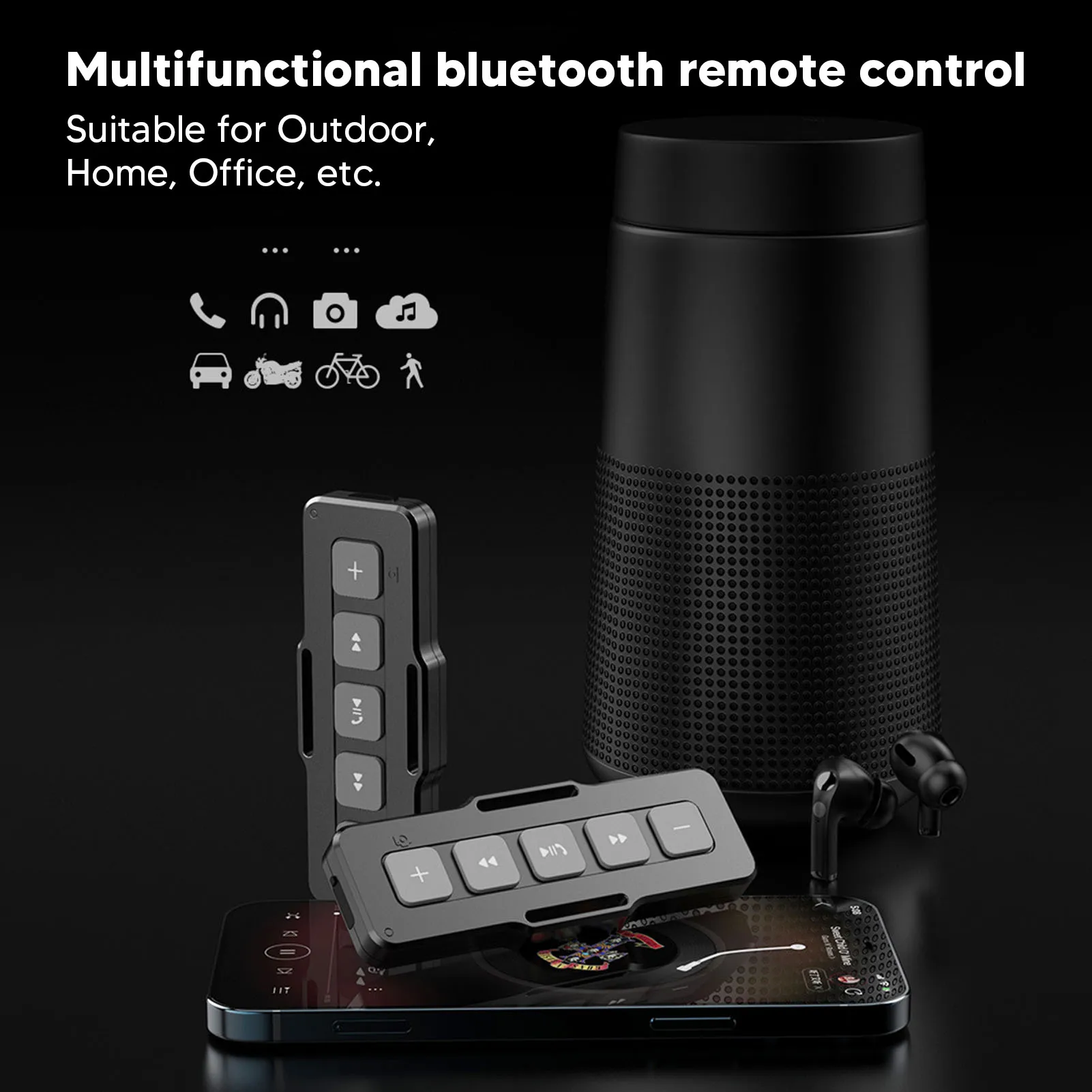 Bluetooth 5.0 Remote Control Wearable IPX4 Waterproof Easy Touch Smartphone Controller for Most Phones Bluetooth Remote Control
