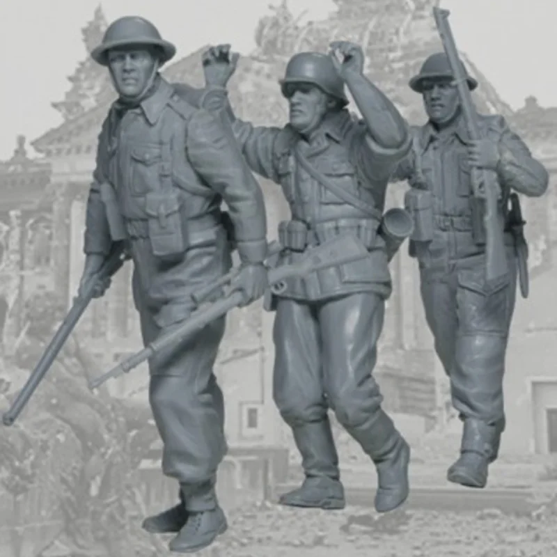 1/35  Resin Figure Model Kit II Military Figurine British Army and Captive Miniature Diorama Unassembled Unpainted DIY Toys