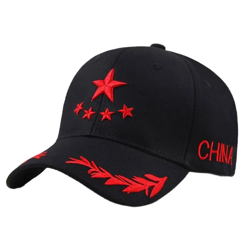 Doitbest Baseball Cap Sun Hats for Women Men Pentagram flag Embroidered CHINA Outdoor Couples lady Caps Snapback