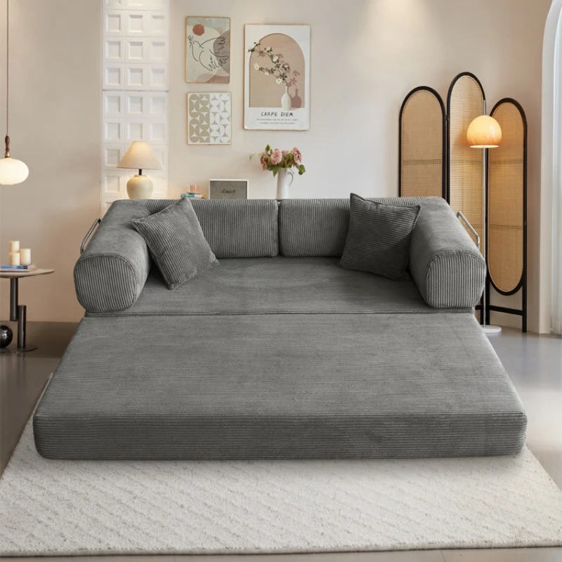 

Compressible Movable Lazy Module Sofa Designer Corduroy Fabric Sofa Bed Modern Compressed Couch Loveseat Lounge Home Furniture