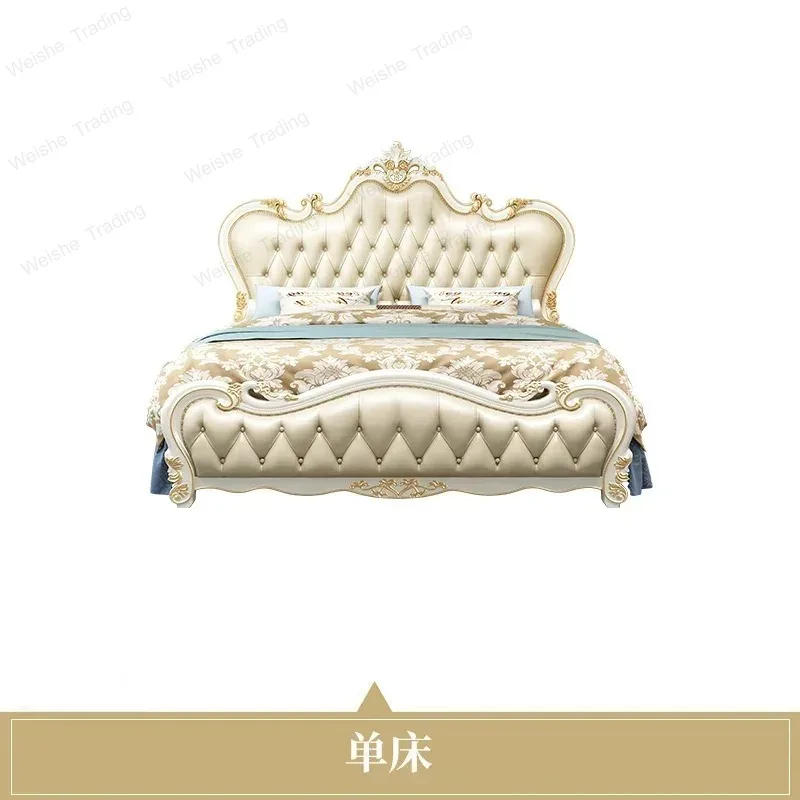 Safe Sleeping Bed Queen King Size Bedroom Girls Design Beauty Bed European Wooden Luxury Sun  Trendy Furniture