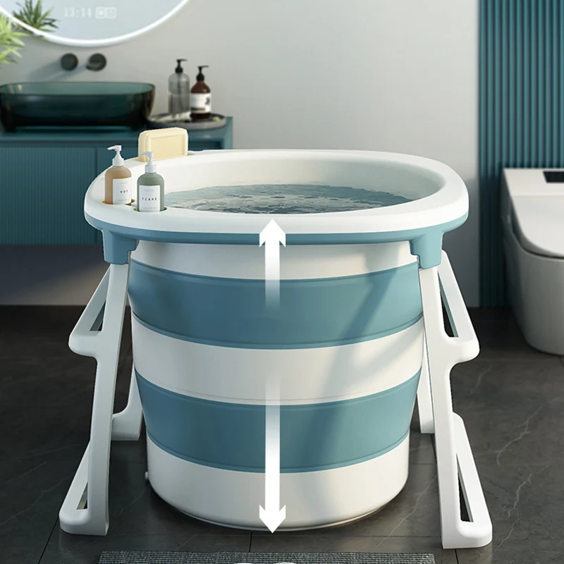 Adults Mobile Bathtub Collapsible Cover Portable Bathtub Freestanding Bidet Plastic Large Bucket Baignoire Household Bathtub