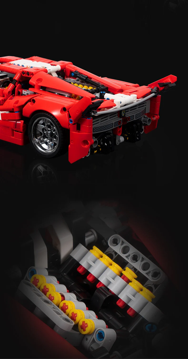 Technisches 1:14 Maßstab Rennmodell Baustein Italia Horse Fxx K Supersportwagen Fahrzeug Super Sportwagen Spielzeug Sammlerstück für Geschenke – Detail 9