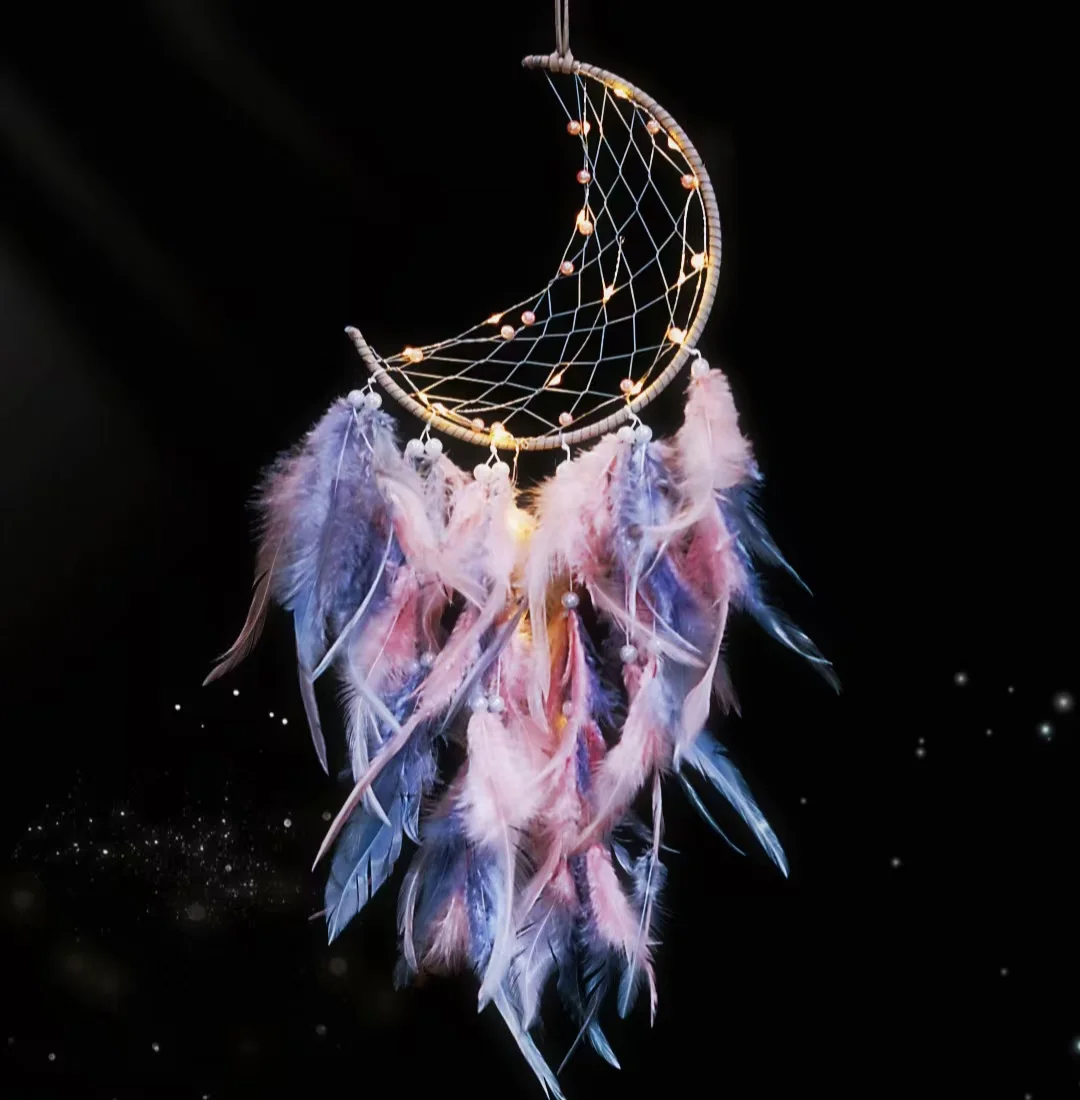 

Handmade wind chime pendant, dream catcher with feathers, perfect for window decorations, gifts, bedrooms, and balconies