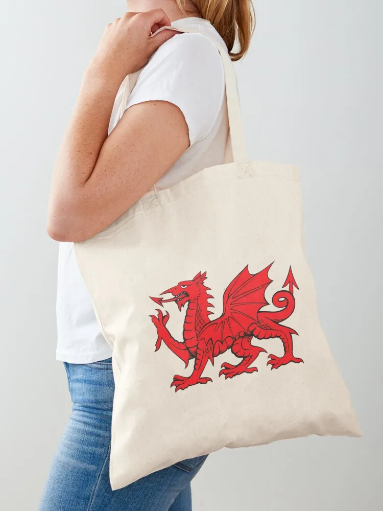 

Y Ddraig Goch The Red Dragon Tote Bag reusable shopping bags eco bag folding Lady bags shopper bag woman