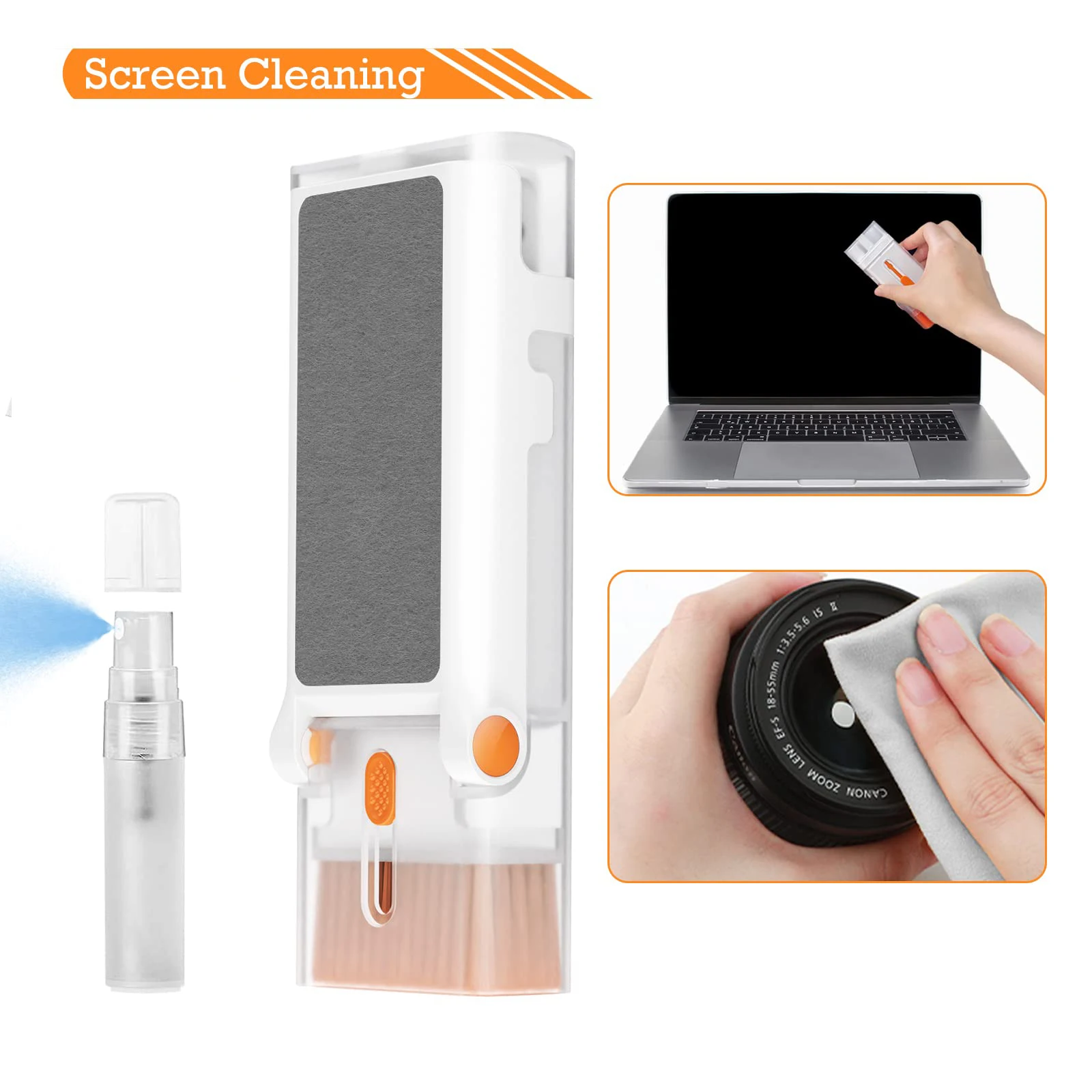 8-in-1 Keyboard Cleaner Brush Kit with Phone Holder Earphone Cleaning Pen For Headset iPad Phone Cleaning Tool Keycap Puller Kit