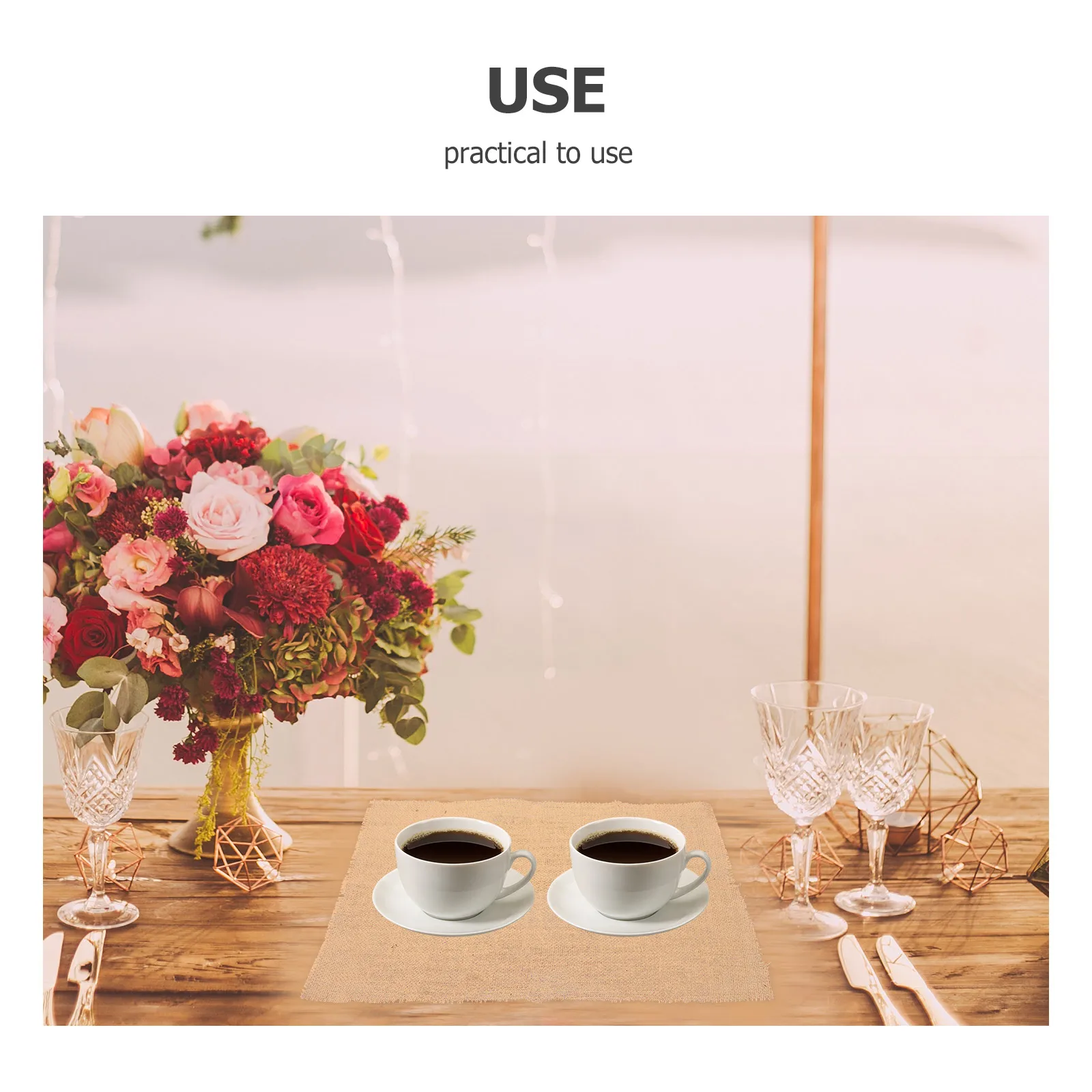 Farmhouse Place Mat Linen Dinner Table Mat Decorative Heat Resistant Kitchen Placemat for Parties Home Hotel Dining Decoration