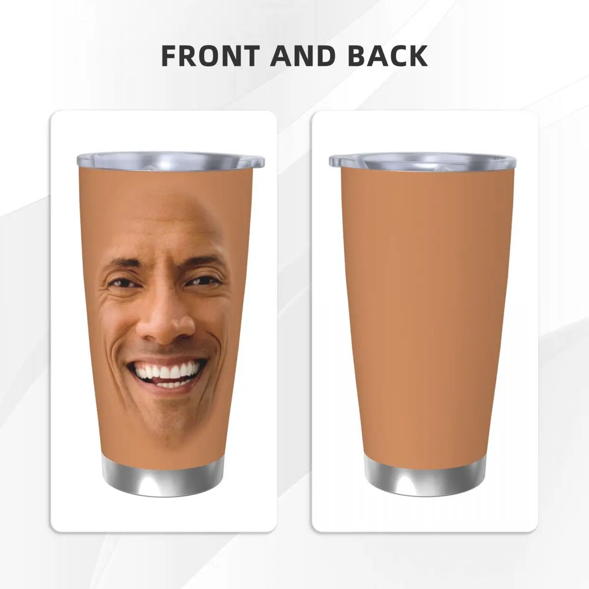 Dwayne Insulated Tumbler with Straws Lid Dwayne American Actor Johnson Vacuum Thermal Mug Outdoor Travel Car Bottle Cup, 20oz