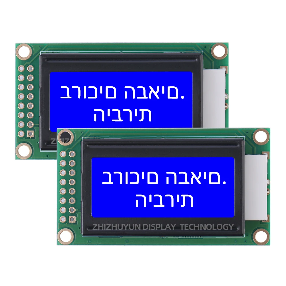 0802b hebräischer Charakter LCD-Bildschirm Eisblau LCD-Bildschirm LCD-Anzeige mehrsprachige Modul-Controller st7066u