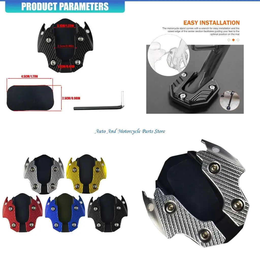 P9FD Upgrades Motorcycle Side Stand Foot Rest Non Slip Surfaces With Serrated Pattern Quick Fixing Perfect for NMAX155