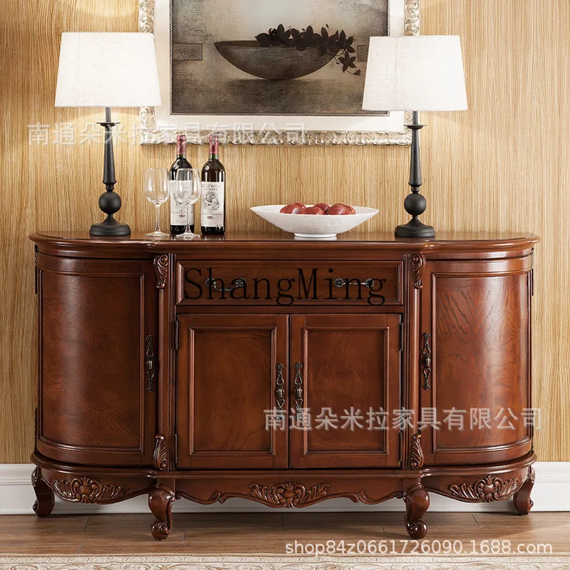 

CL Sideboard Tea Cabinet Solid Wood Living Room Storage Entryway Partition Kitchen Cupboard Home Use
