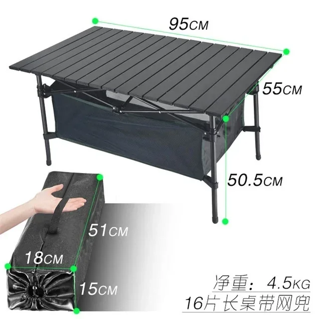 

Outdoor Folding Waterproof Table Chair Camping Aluminium Alloy BBQ Picnic Table Durable Folding Table Desk