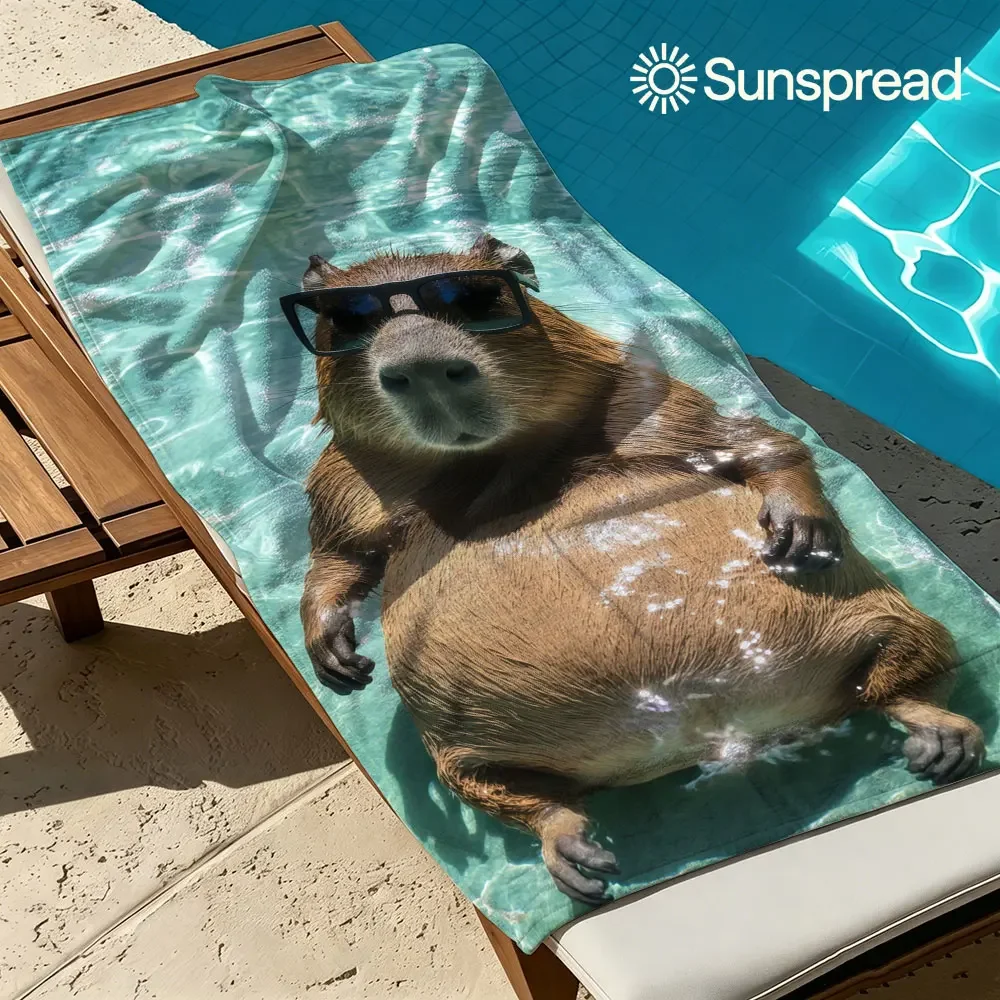 Cool Capybara Pool Vibe Quick Drying Bath Towel Microfiber beach towel light weight swimming camping yoga beach out