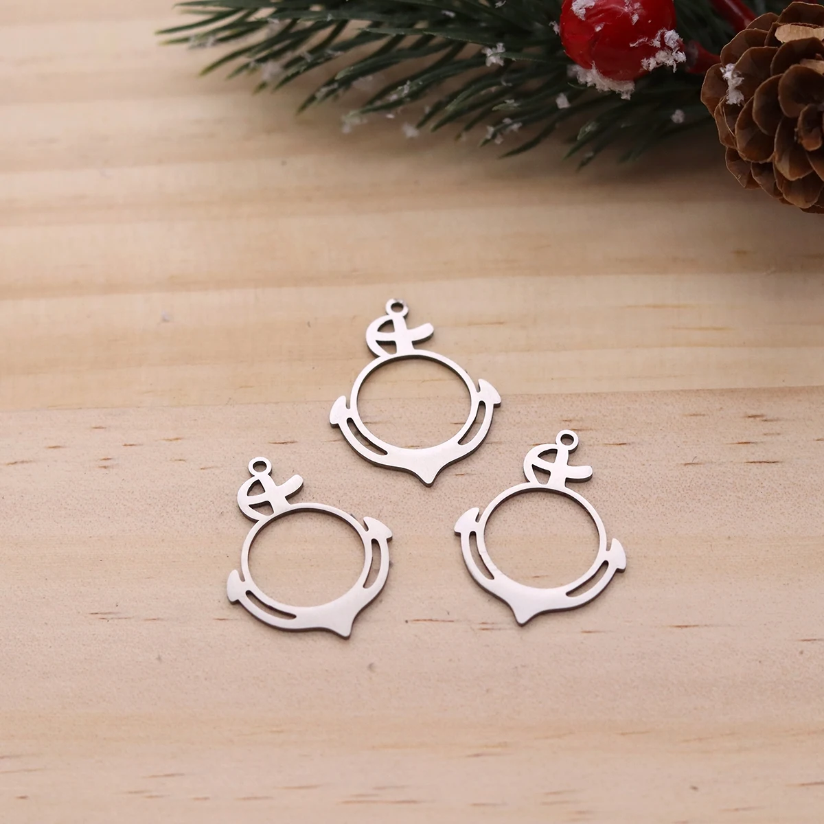 3pcs Stainless Steel Anchor Charms Nautical Sea Pendants DIY Earrings Necklace Supplies Jewelry Making Finding Accessories