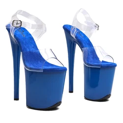 Leecabe 20cm/ 8inches PVC Upper Trend Fashion Open tToe High Heel Platform  Ankle Strap Sandals  Pole Dance Shoes