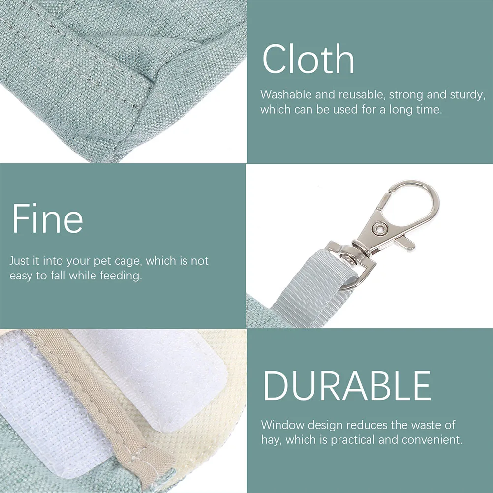 

2 Pcs Guinea Pig Hay Feeder Rabbit Cage Cloth Holder Chinchilla Pouch Reusable Washable Pet Container Breathable Foldable