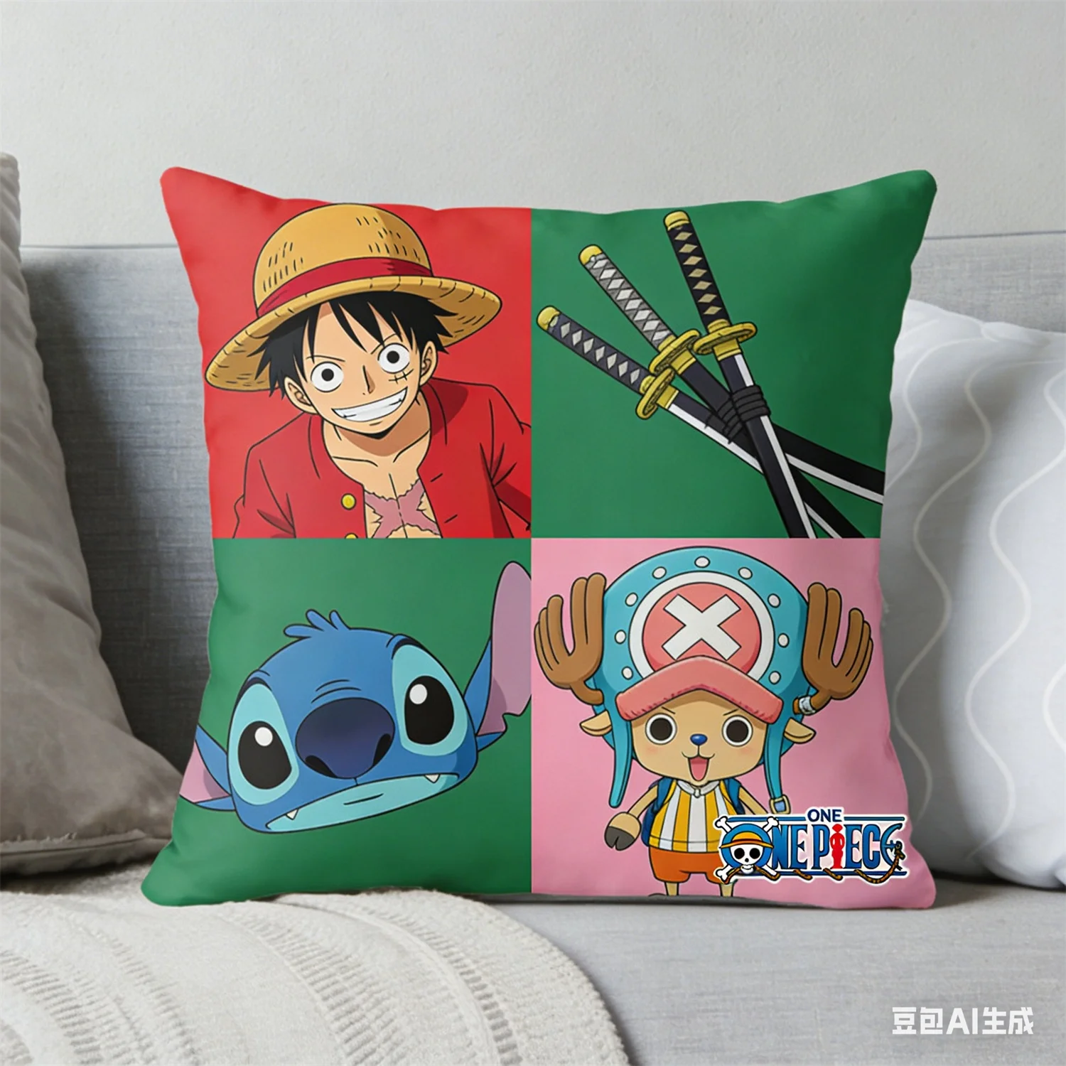One Piece Anime Style Pillowcase Decorative Cushion Cover For Sleeping Sofa Living Room And Bedroom Interior Home Decor view 6