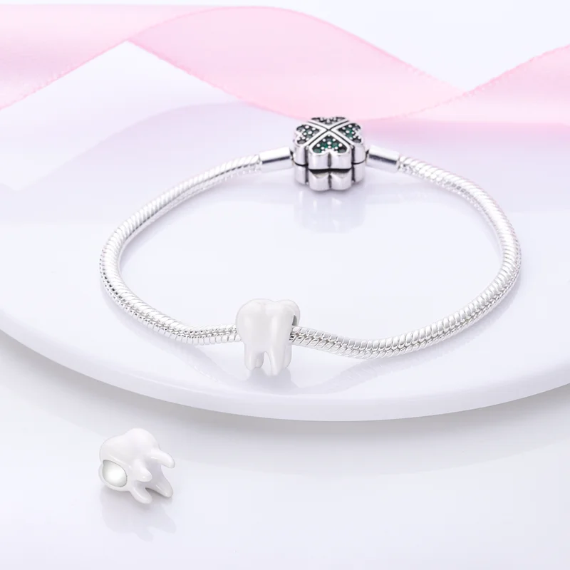 Neue 925 Sterling Silber Zahnpflege-Charms Perlen für Frauen, passend für Original-Armbänder, DIY Geburtstagsparty Schmuckgeschenke – Detail 9