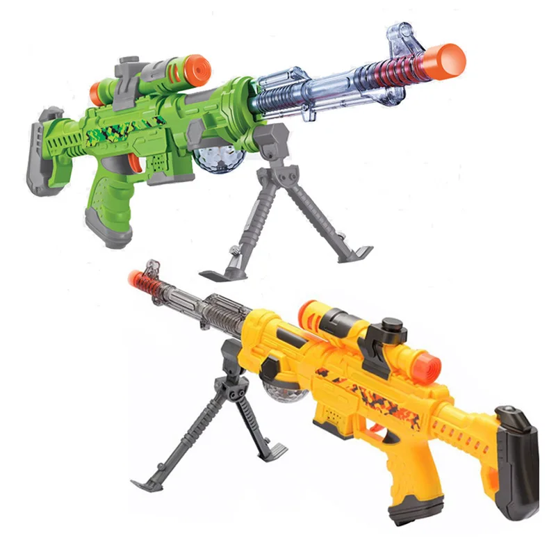 Multicolor Flashing Submachine Gun with Battle Sound Effects Colorful LED Machine Gun Interactive Toy Pistol for Boys Kids Gifts