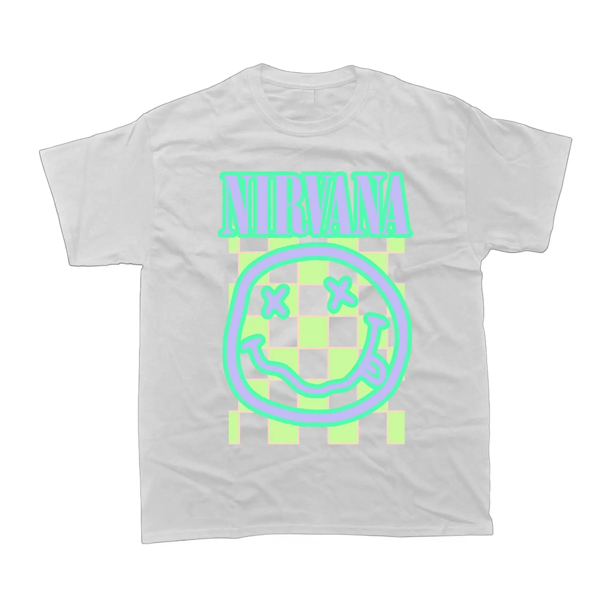 Blue Nirvana Smiley Graphic Short-Sleeve Round Neck Casual Top - Oversized Unisex T-Shirt with Unisex Sizing Simplifies Your Pick (Sports & Outdoor Apparel), Shortsleeve, Tops
