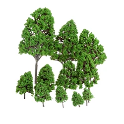 12pcs/set Model Trees Assorted Scale 1:50 Train Park Railway Scenery Garden Landscape Layout Toy Festive Party Decor 2.5cm-16cm